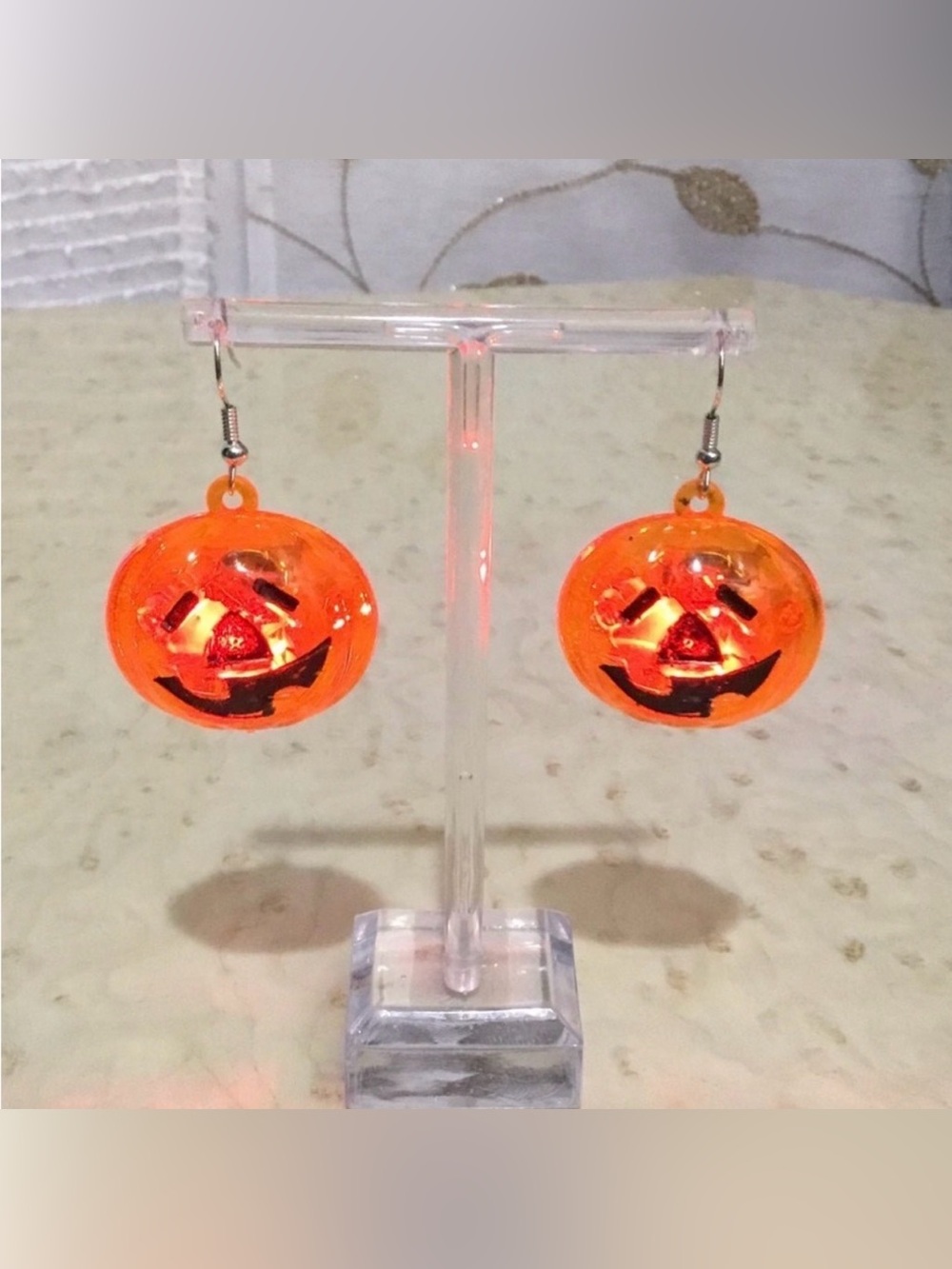 Light Up Flashing Pumpkin earrings